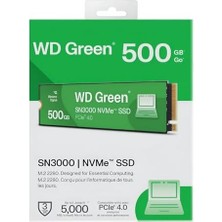 Vuralsin38 Digital Green SN3000 Nvme 500 GB (5.000 Mb/sn'ye Kadar Okuma 4.000 Mb/sn'ye Kadar Yazma) - WDS500G4G0E