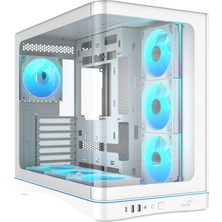 TeknoKapsül Sama V62WH White, G1000WH 1000W, 80+ Gold, Full Modüler, Pcie 5.1, Atx3.1, Tempered Glass Panel, Pa