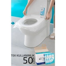 Aslanoğlu Store Mey Ithalat® Klozet Kapağı Kılıfı Hijyenik Seyahat Tek Kullanımlık Klozet Wc Örtüsü 50 Adet 720809