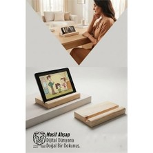 Aslanoğlu Store Mey Ithalat® Masif Ahşap Tablet Standı ve Telefon Tutucu – Estetik Ergonomi 722866