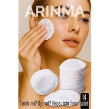 Aslanoğlu Store Mey Ithalat® 14'lü  Kozmetik Disk Pamuk Premium Makyaj Temizleme Pamuğu  Tonik ve Oje Için Çift Tar