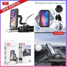 Vuralsin38 EH-139 Motosiklet Telefon Tutucu Ayna Tipi Su Geçirmez Dokunmatik Dikiz Aynası 4,7-7 Inç Bisiklet Motor