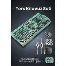 Aslanoğlu Store Mey Ithalat® 20 Parça Profesyonel Metrik Ters Kılavuz ve Pafta Seti M3-M12 - Hassas Diş Açma ve Ona