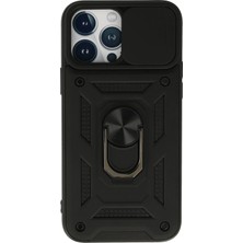 Hnrlishp Newface Iphone 13 Pro Max Kılıf Pars Lens Yüzüklü Silikon - Siyah