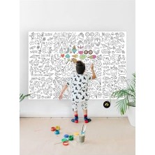 Vuralsin38 (PSTER21324), Tek Boynuzlu At Eğitici Dev Boyama Kağıdı, Çocuklar Için Aktivite Boyama Rulosu (90X130CM)