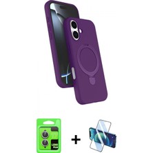 Marsilyan™- iPhone 17 Kılıf Iz Işık Koleksiyonu - Siyah 3D Antistatik Seramik Nano Ekran Koruyucu + Raze Metal Kamera Lens - Akmr