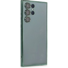 Aslanoğlu Store Samsung Galaxy S22 Ultra Kılıf Razer Lensli Silikon - Yeşil