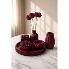 Gizem Design Products Bordo Dekoratif Vazo Seti