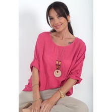 By Saygı Kadın Italyan Coton Oversize Bluz