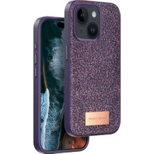 Aslanoğlu Store Onegif  Iphone 14 Bright Simli Kapak - Derin Mor