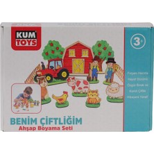 My Best Store KM5898 Kumtoys Benim Çiftliğim Ahşap Boyama Seti