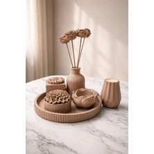 Gizem Design Products Sütlü Kahverengi Dekoratif Vazo Seti