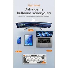 Plus Moda Üçlü Mod Membran Gaming Klavye,%75 Düzen, 4000MAH Batarya, Rgb 14 Efekt, Tft Ekran, Type-C, Bluetooth 2.4g, Su Geçirmez, Win/mac Uyumlu, Multimedya Düğmeli | Ajazz AF82 (Sarı Siyah - AF82)