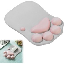Plus Moda Bilek Desteği, Fare Pedi ile Bilek Desteği, Kedi Patisi Tasarımı, Ofis Masası ve Ev Kullanımı Için Hediye, Ergonomik Fare Pedi, Masa Aksesuarları (Gri)