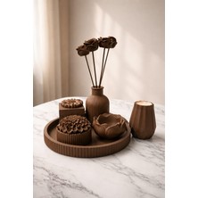 Gizem Design Products Kahverengi Dekoratif Vazo Seti