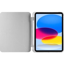 Plus Moda iPad 11.nesil A16 11INÇ/10.NESIL 10.9 Inç Ile Uyumlu Kalemlikli, Uyku Modlu, Mıknatıslı, Üçgen Standlı, Darbeye Dayanıklı Kaplama Akıllı Kılıf (Gri, iPad 11.nesil A16 11INÇ/10.NESIL 10.9)