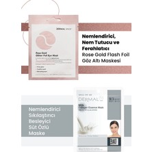 3 Katmanlı Rose Gold Göz Maskesi ve Sıkılaştırıcı, Nemlendirici ve Besleyici Süt Özlü Kolajen Maske Seti