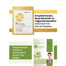 Dermal 3 Katmanlı Gold Göz Maskesi ve Nemlendirici, Pürüzsüzleştirici ve Yumuşatıcı Zeytin Özlü Kolajen Maske Seti