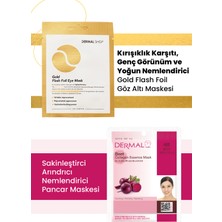 Dermal 3 Katmanlı Gold Göz Maskesi ve Pürüzsüzleştirici, Arındırıcı, Nemlendirici Pancar Özlü Kolajen Maske Seti