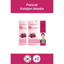 Dermal Pürüzsüzleştirici, Arındırıcı, Nemlendirici Pancar Özlü Kolajen Maske Seti 2 Adet