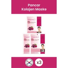 Dermal Pürüzsüzleştirici, Arındırıcı, Nemlendirici Pancar Özlü Kolajen Maske 23 gr 3 Adet