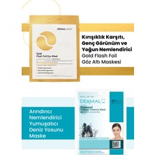 Dermal 3 Katmanlı Gold Göz Maskesi ve Nemlendirici Yumuşatıcı Deniz Yosunu Özlü Kolajen Maske