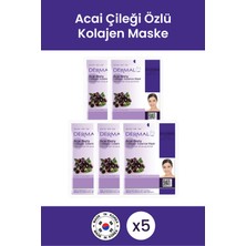 Dermal Sıkılaştırıcı, Nemlendirici Acai Çileği Özlü Kollajen Maske 23 gr 5 Adet