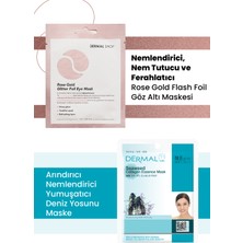 Dermal 3 Katmanlı Rose Göz Maskesi ve Nemlendirici Yumuşatıcı Deniz Yosunu Özlü Kolajen Maske