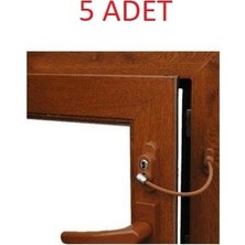 Kidmix Çelik Halatlı Pvc Pencere Çocuk Emniyet Kilidi Açık Kahve 5 Adet Güvenlik Sağlar