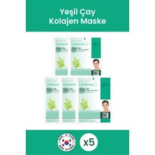 Dermal Sıkılaştırıcı, Nemlendirici Yeşil Çay Özlü Kolajen Maske 23GR 5 Adet