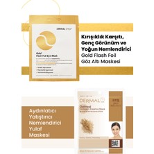 3 Katmanlı Gold Göz Maskesi ve Aydınlatıcı, Sakinleştirici, Nemlendirici Yulaf Özlü Kolajen Maske Seti