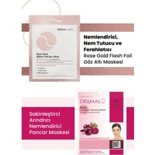 Dermal 3 Katmanlı Rose Gold Göz Maskesi ve Pürüzsüzleştirici, Arındırıcı, Nemlendirici Pancar Özlü Kolajen Maske Seti