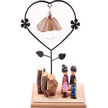 Plus Moda Oturan Romantik Çift Temalı Büyük Boy Masa Lambası Biblo
