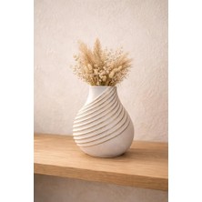 Plus Moda Handmade Dekoratif Seramik Vazo | Spiral Form Modern Tasarım | El Yapımı Doğal Dokulu Vazo | Salon, Masa & Konsol Dekoru
