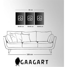 Plus Moda 3'lü Kanvas Duvar Tablosu Renkli Art Poster Tasarımı, 50 x 70