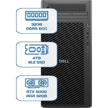 Dell Pro Max Tower T2 Core Ultra 9 285K 32GB Ecc Ram 4tb M.2 SSD Rtx 5000 Ada 32GB W11P Ws