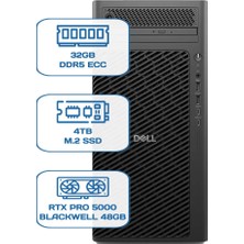 Dell Pro Max Tower T2 Core Ultra 9 285K 32GB Ecc Ram 4tb M.2 SSD Rtx Pro 5000 Blackwell 48 GB W11P Ws