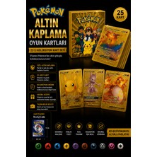 Mersi Shop Pokemon Altın Kaplama Oyun Kartları Koleksiyon Seti 55 Parça 9x6,5 cm Biala Malzeme