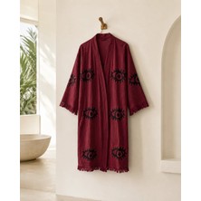 Orbit Müslin Kimono Bornoz, Saçaklı Plaj Elbisesi, Yazlık Sabahlık, Hafif Kurulanma Örtüsü, Spa Hamam Havuz ve Tatil Kullanımı