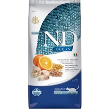 N&D Ocean Morina Balığı, Kılçıksız Buğday, Yulaf & Portakal Yetişkin