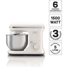 Arzum AR1189 Crust Mix Lite Stand Mikser 5L Kapasiteli 3 Farklı Aparat 1500W, Beyaz