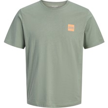 Jack & Jones Erkek Gögüs Baskili Bisiklet Yaka Tisört - Brandy