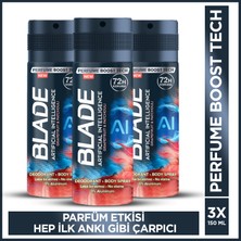 Blade Artificial Intelligence 1.0 Erkek Alüminyumsuz Deodorant 3X150 Ml Leke Bırakmaz
