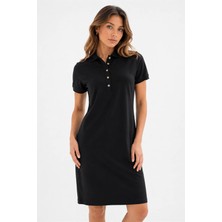 Fashion Friends Polo Yaka Lacivert Kadın Elbise 26Y0499K1