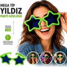 Samur Parti Mega Tip Yıldız Parti Gözlüğü Yeşil Renk