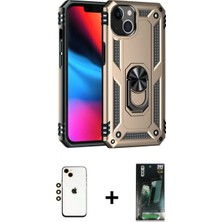 Marsilyan™- iPhone 14 Kılıf Ahenk Klasik Koleksiyonu - Şeffaf 360 Full Body Arka Koruyucu + Shine Kamera Lens - Gd