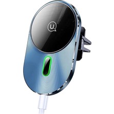 Usams -CD170 15W 2in1 Typec Magsefe, iPhone Manyetik Kablosuz Şarj Araç Içi Telefon Tutucu