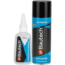 MarkEntegra Bautech Hızlı Yapıştırıcı, Iki Bileşenli Yüksek Viskoziteli, Mdf, Ahşap, Metal, Plastik, Cam ve Deri Uyumlu, Çok Hızlı Kürleşen, Solventsiz, Endüstriyel, Güçlü Yapıştırıcı, 400 ML-100 ml Set