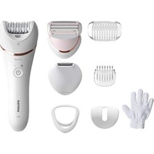 MarkEntegra Philips Epilasyon Cihazı, Islak ve Kuru Kablosuz Kullanım, LED Işık, Ekstra Geniş Başlık, Hassas Bölge ve Düzeltme Başlığı, Bikini Tarağı, 7 Aksesuar Dahil, Beyaz Renk, BRE720/05