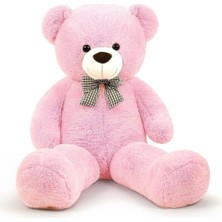 MarkEntegra 90 cm Rengarenk Papyonlu Peluş Ayıcık -% 100 Yerli Pembe